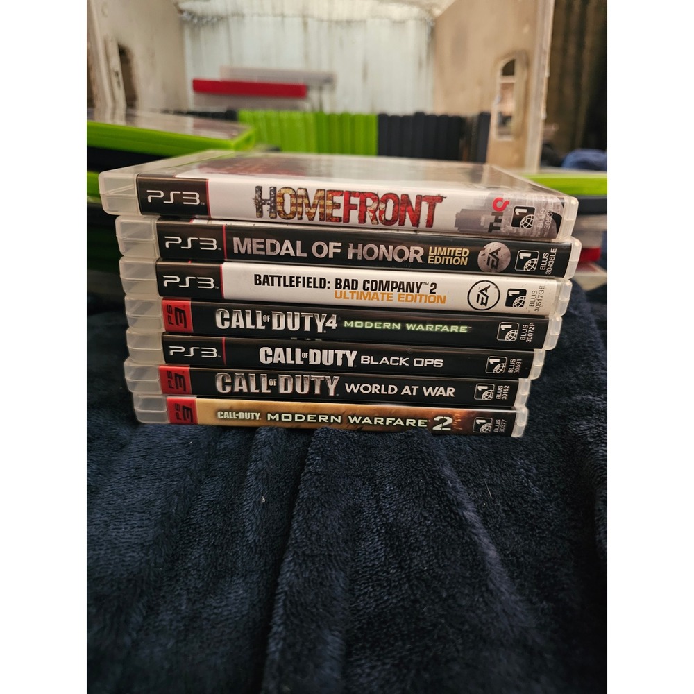 PS3 Shooter Game Bundle Call of Duty Black Ops MW2 Battlefield 7 cases  NO GAMES